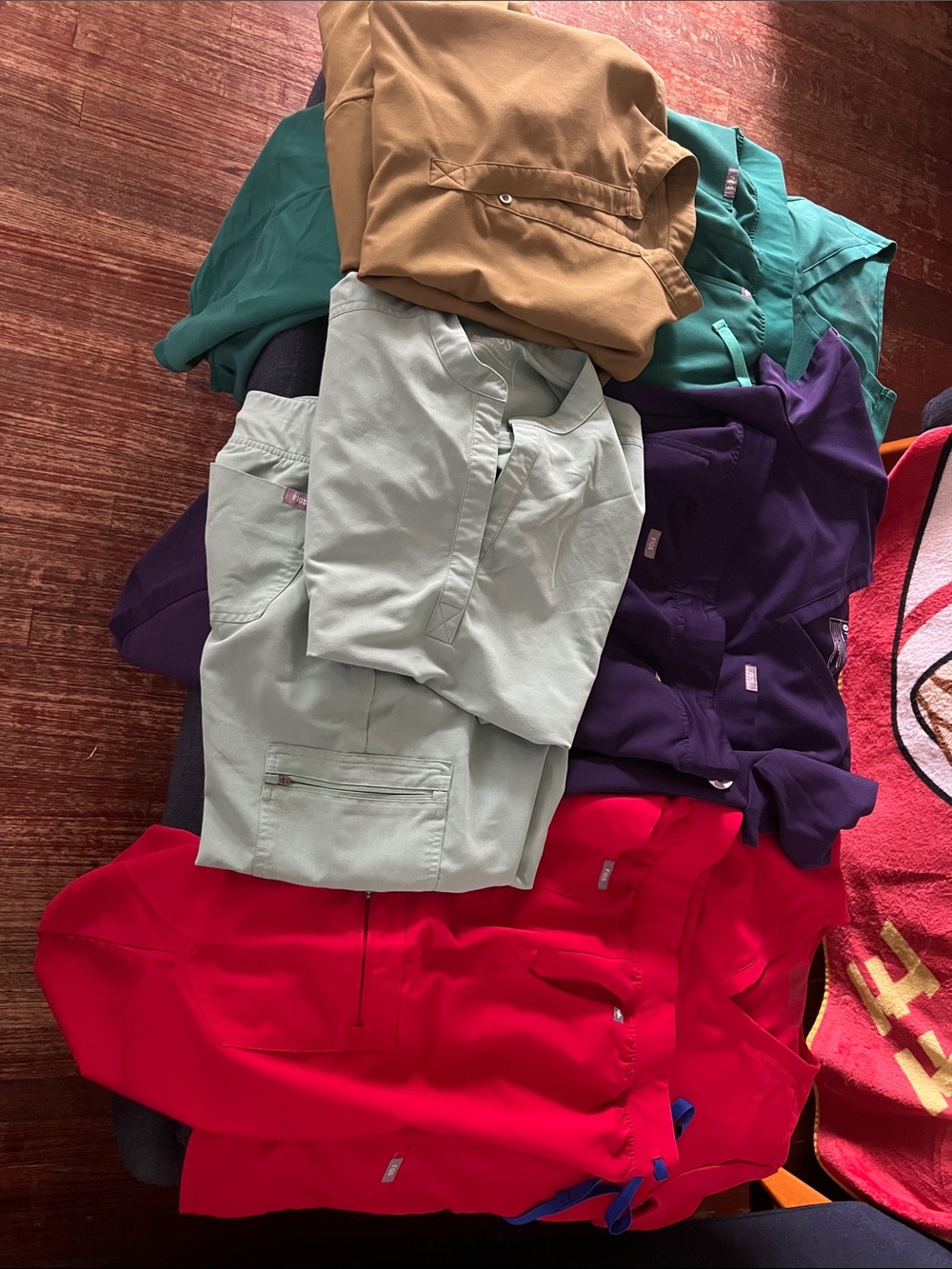 Figs women’s jogger scrubs set- Red, Purple, Teal, Sage